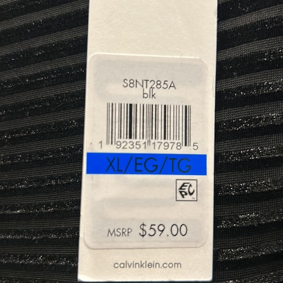 Calvin Klein NWT black velvet stripe top - Picture 7 of 10